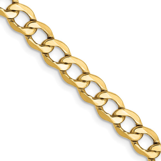 14K 22 inch 5.25mm Semi-Solid Curb with Lobster Clasp Chain