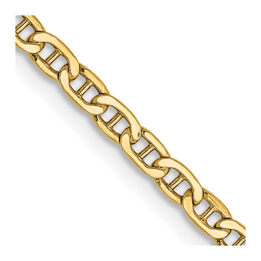 14K 26 inch 2.4mm Semi-Solid Anchor with Spring Ring Clasp Chain