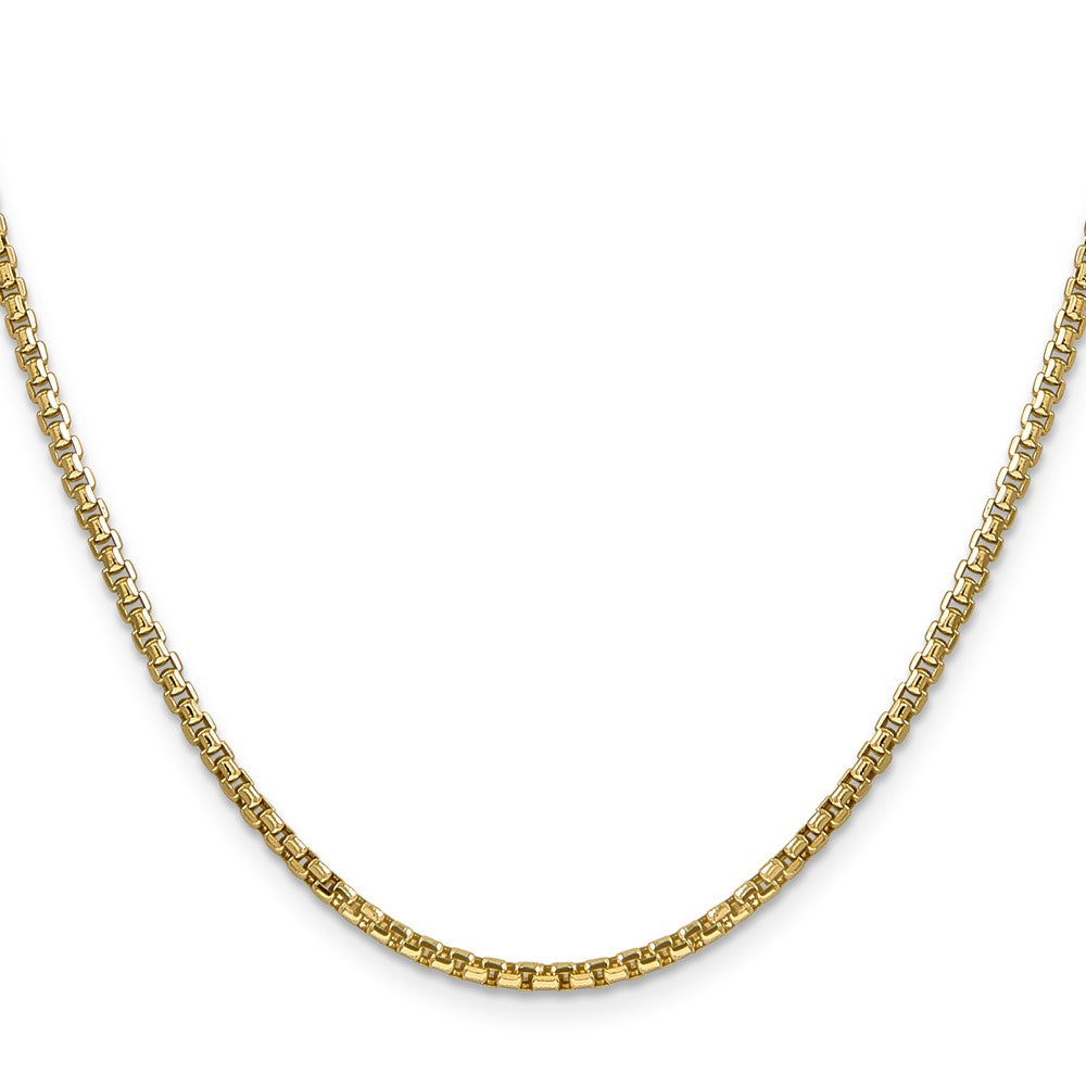 14K 26 inch 2.45mm Semi-Solid Round Box with Lobster Clasp Chain