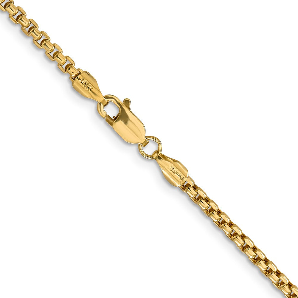14K 26 inch 2.45mm Semi-Solid Round Box with Lobster Clasp Chain