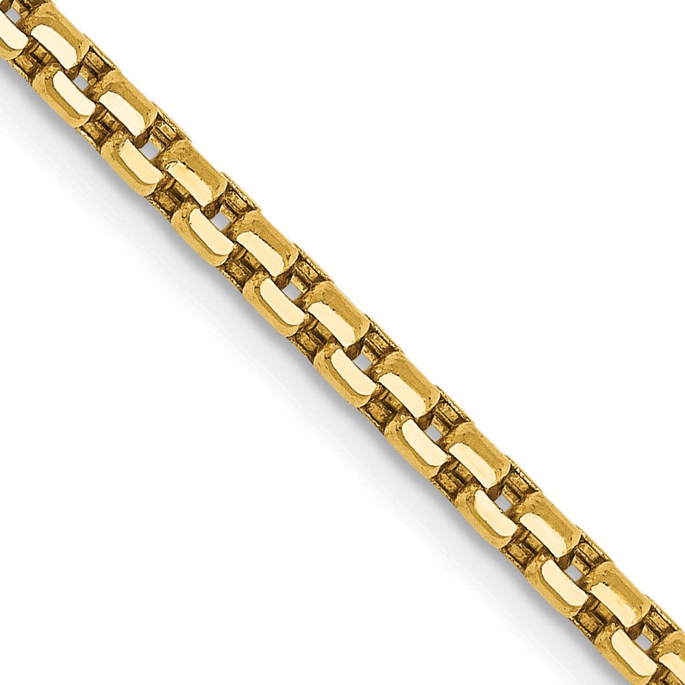 14K 26 inch 2.45mm Semi-Solid Round Box with Lobster Clasp Chain