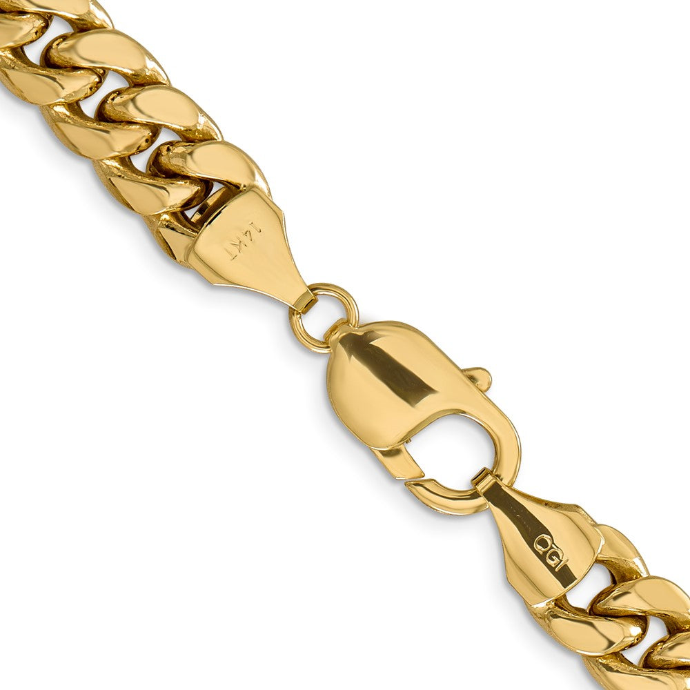 14K 28 inch 9.3mm Semi-Solid Miami Cuban with Lobster Clasp Chain
