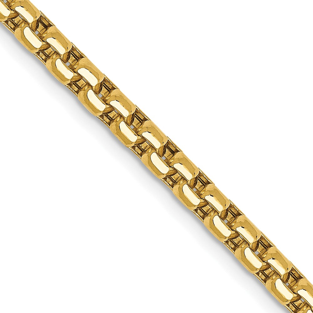 14K 26 inch 3.6mm Semi-Solid Round Box with Lobster Clasp Chain