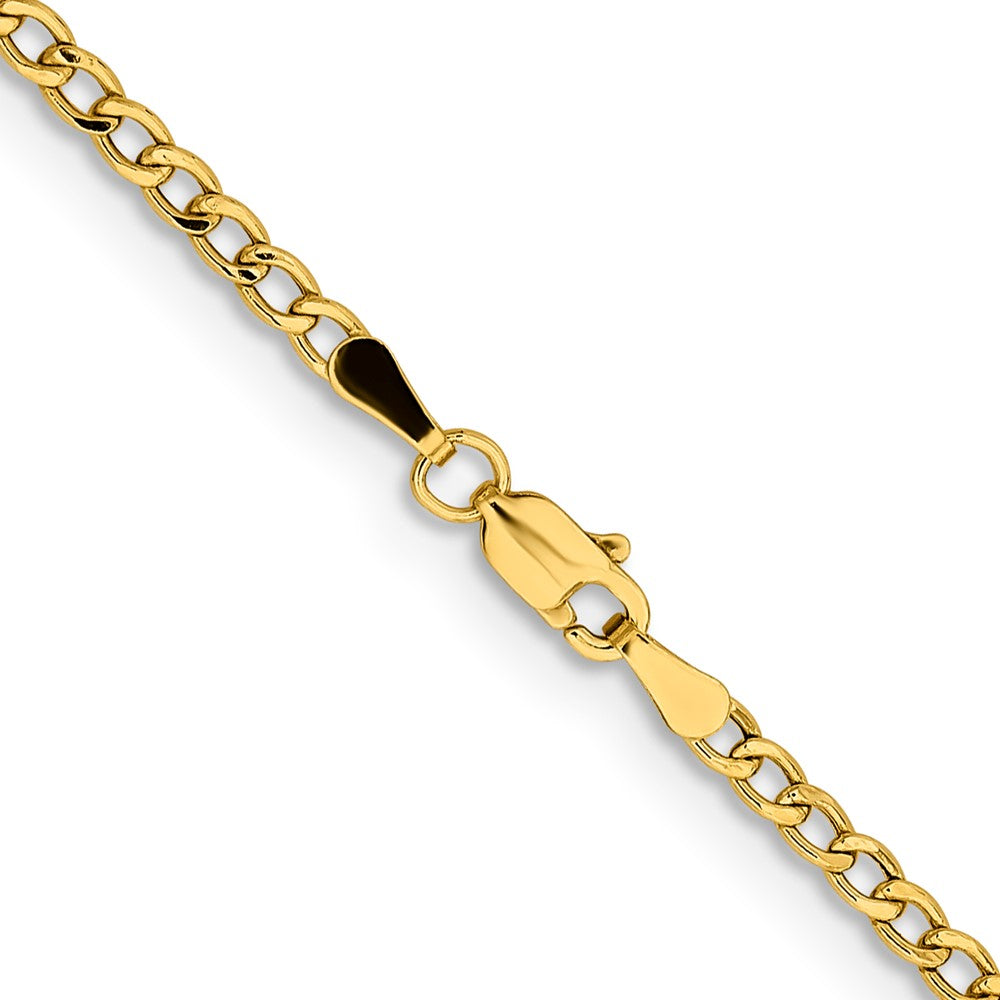 14K 24 inch 2.85mm Semi-Solid Curb with Lobster Clasp Chain