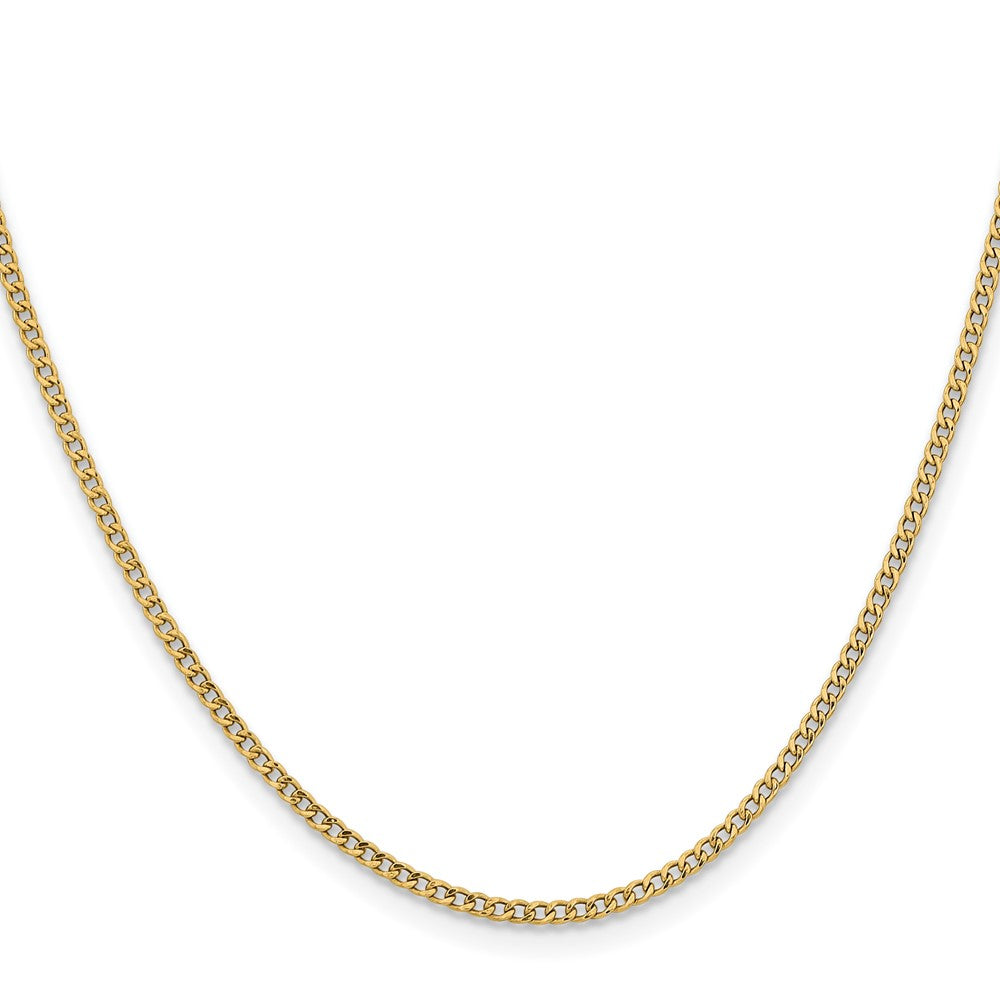 14K 28 inch 1.85mm Semi-Solid Curb with Lobster Clasp Chain