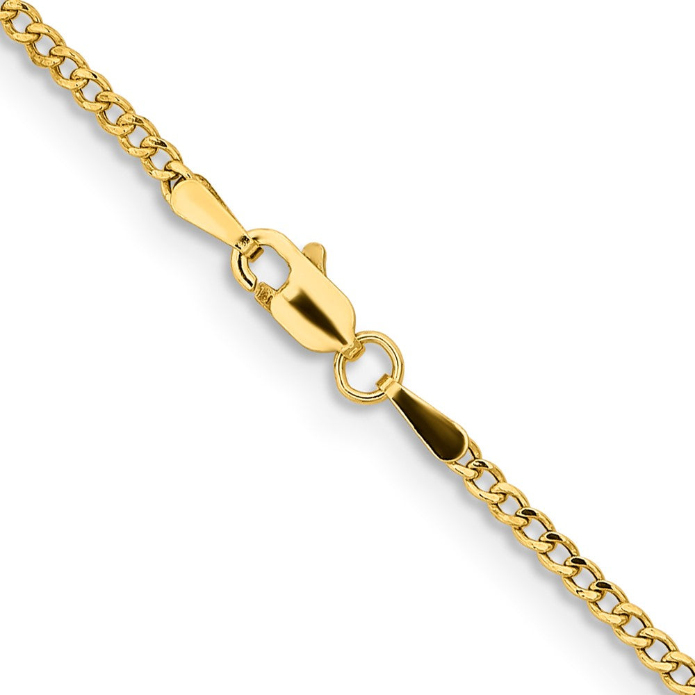 14K 28 inch 1.85mm Semi-Solid Curb with Lobster Clasp Chain