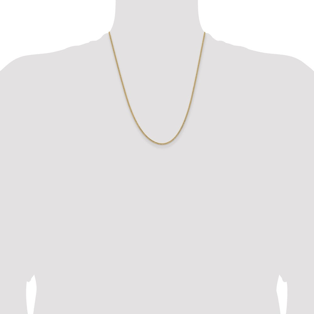 14K 22 inch 1.85mm Semi-Solid Curb with Lobster Clasp Chain