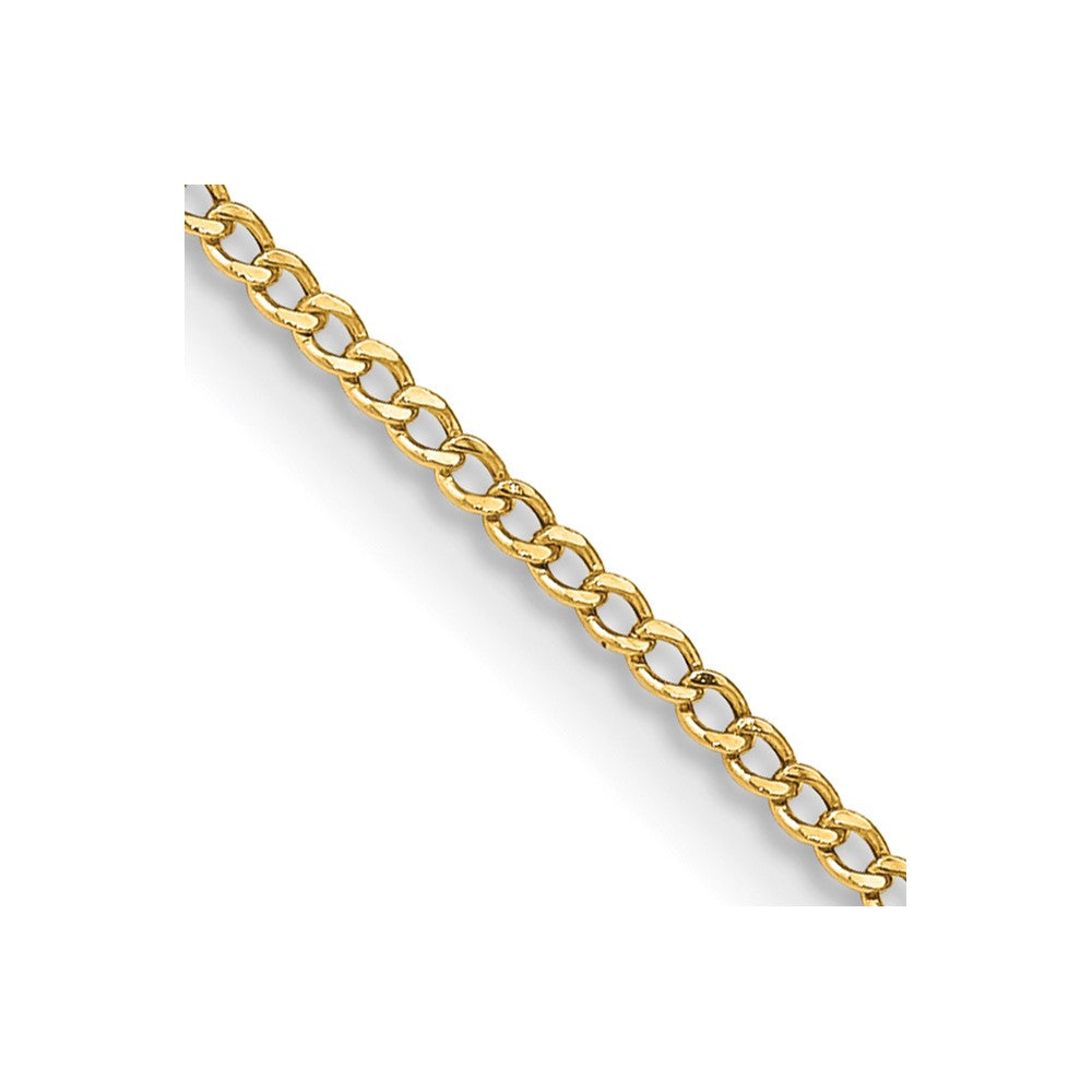 14K 28 inch 1.85mm Semi-Solid Curb with Lobster Clasp Chain