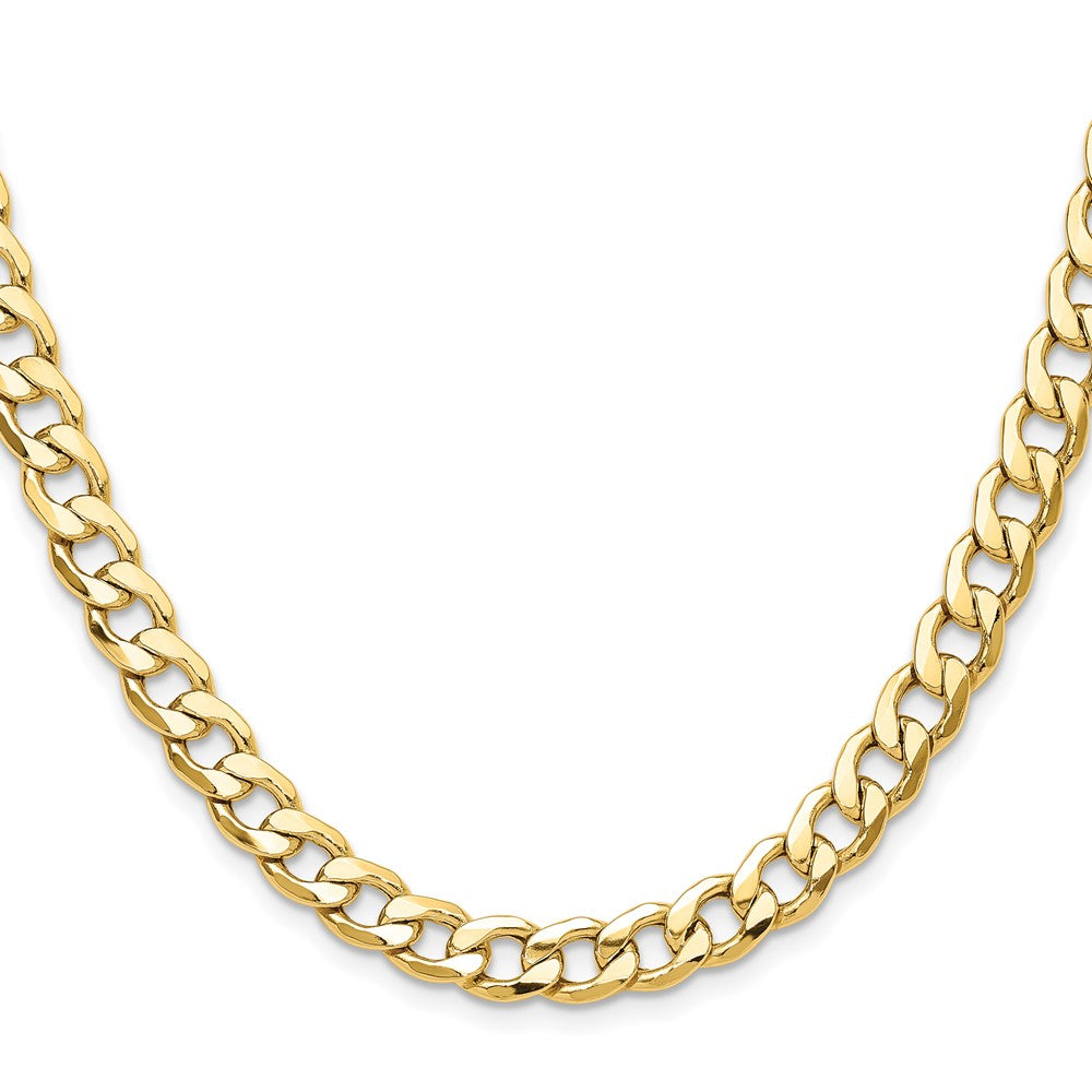 14k 7.5mm Semi-Solid Curb Chain