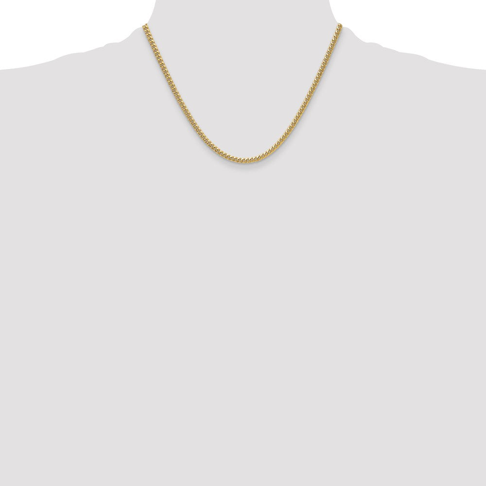 14k 3.5mm Semi-Solid Miami Cuban Chain