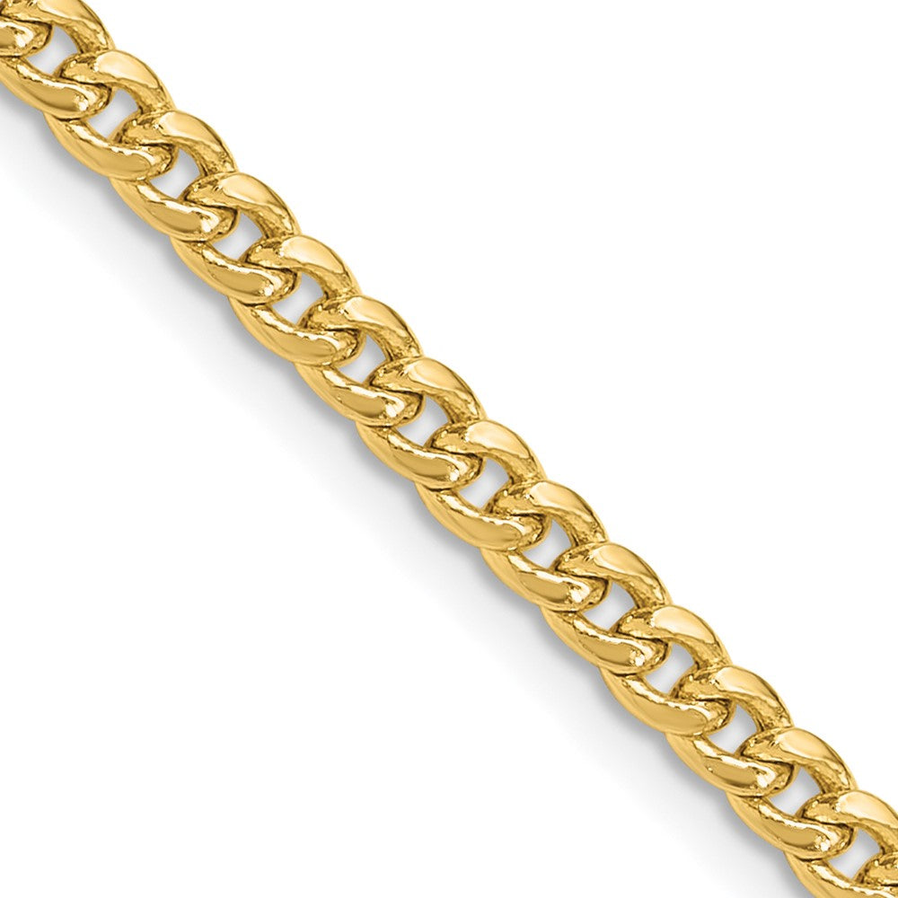 14k 3.5mm Semi-Solid Miami Cuban Chain