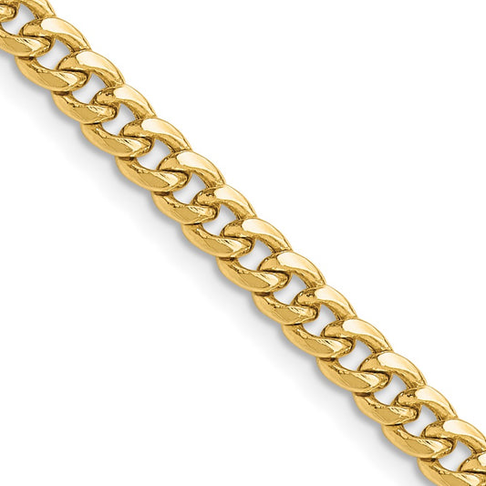 14k 4.5mm Semi-Solid Miami Cuban Chain