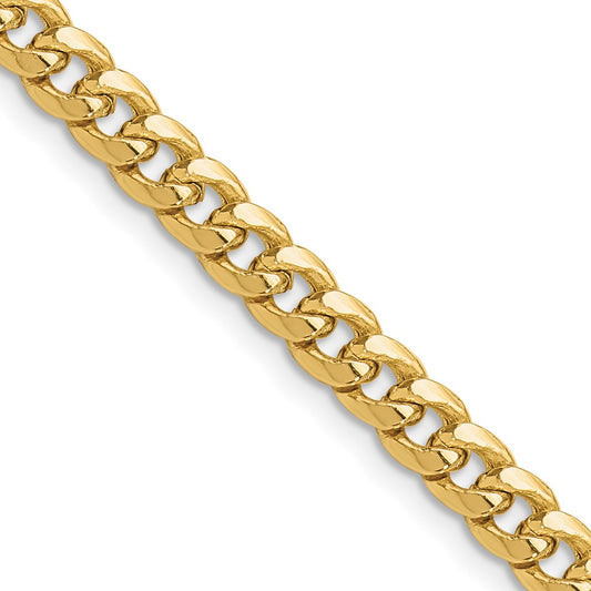 14k 5.25mm Semi-Solid Miami Cuban Chain