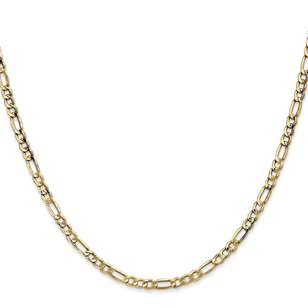 14K 28 inch 3.5mm Semi-Solid Figaro with Lobster Clasp Chain