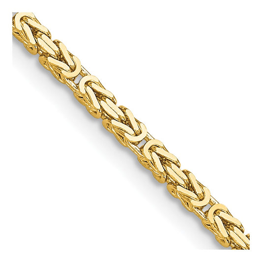 14K 30 inch 2mm Byzantine with Lobster Clasp Chain