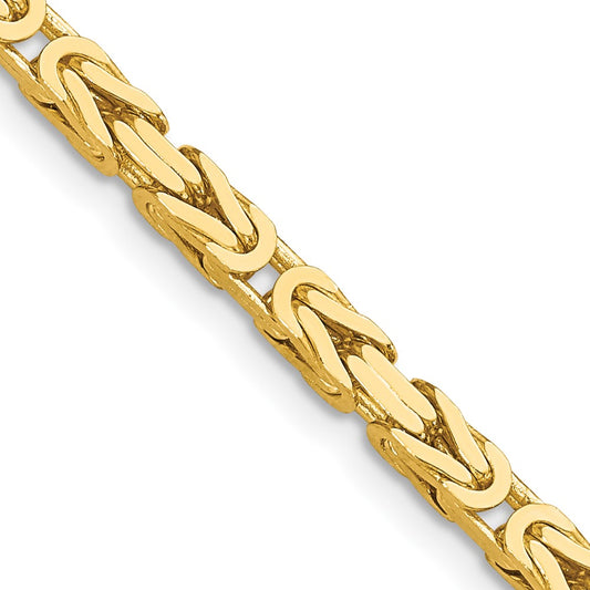 14K 26 inch 3.25mm Byzantine with Lobster Clasp Chain