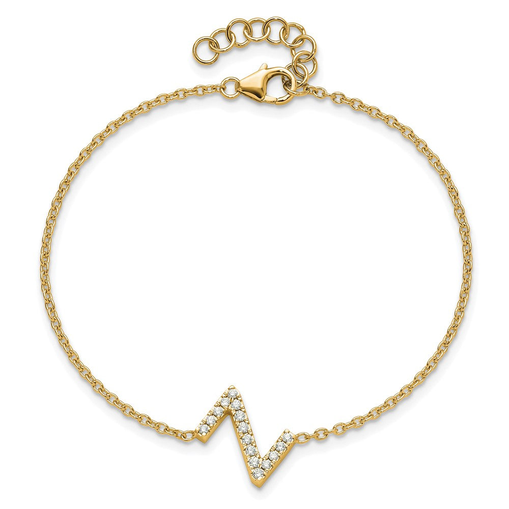 14K Diamond Sideways Letter Z w/ 1in ext. Bracelet