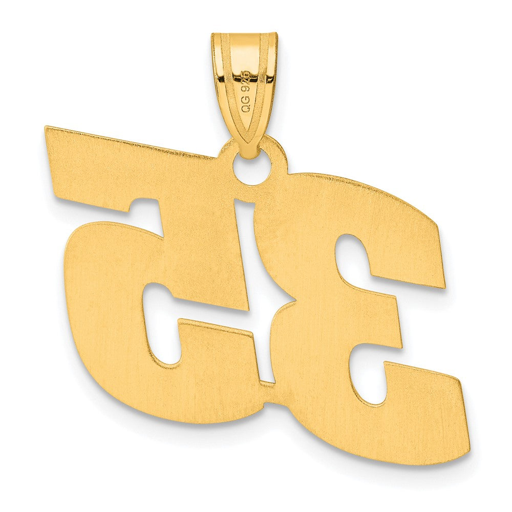 14k Polished Block Number 35 Pendant