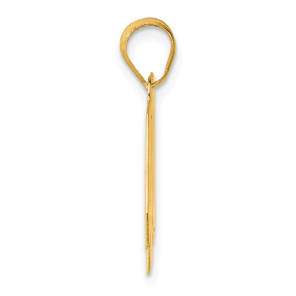 14k Polished Block Number 40 Pendant