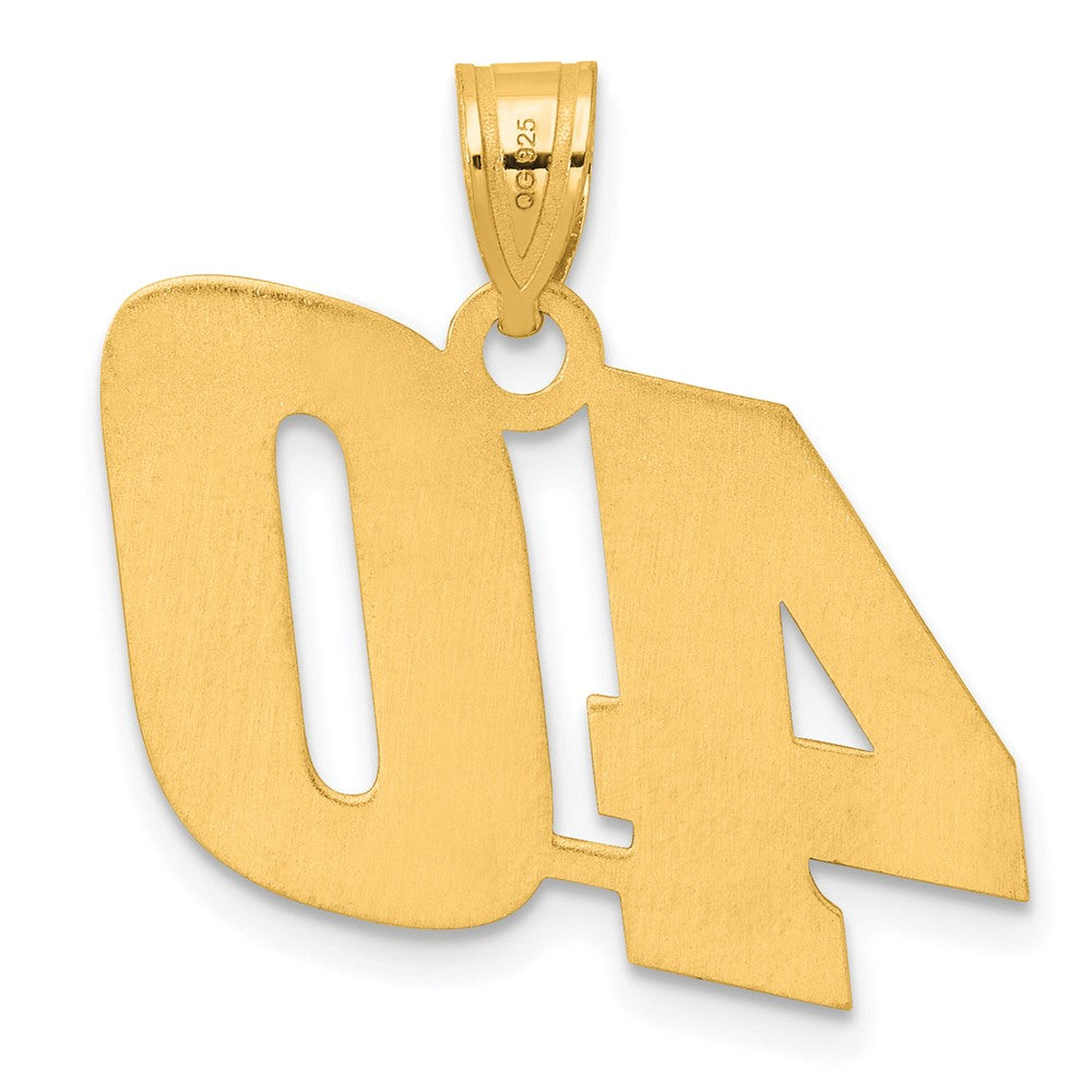 14k Polished Block Number 40 Pendant