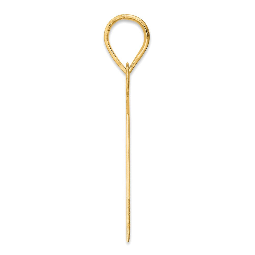 14k Polished Block Number 44 Pendant