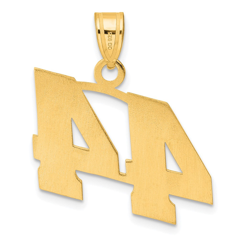 14k Polished Block Number 44 Pendant