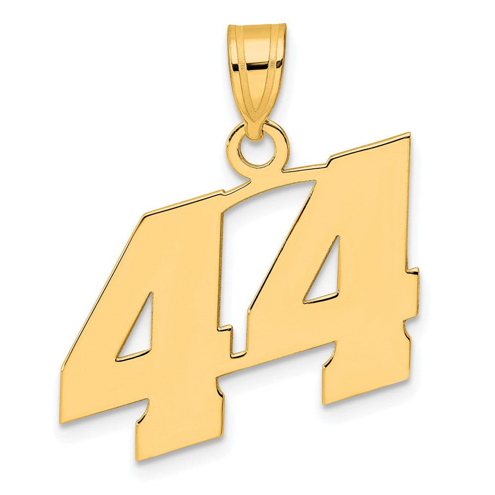 14k Polished Block Number 44 Pendant