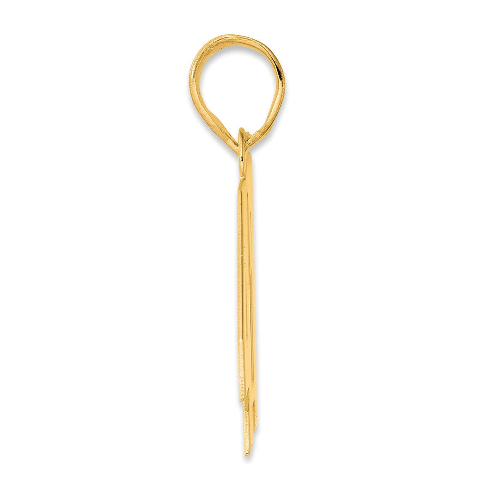 14k Polished Block Number 47 Pendant