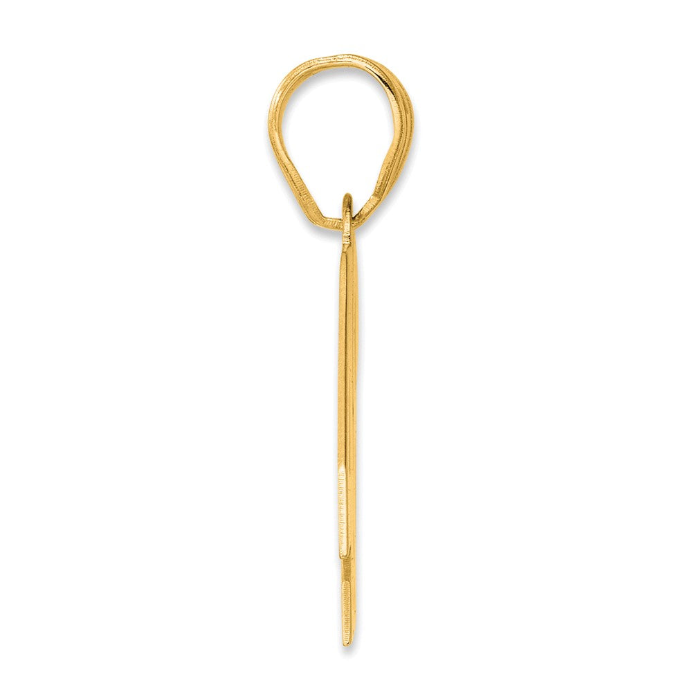 14k Polished Block Number 48 Pendant