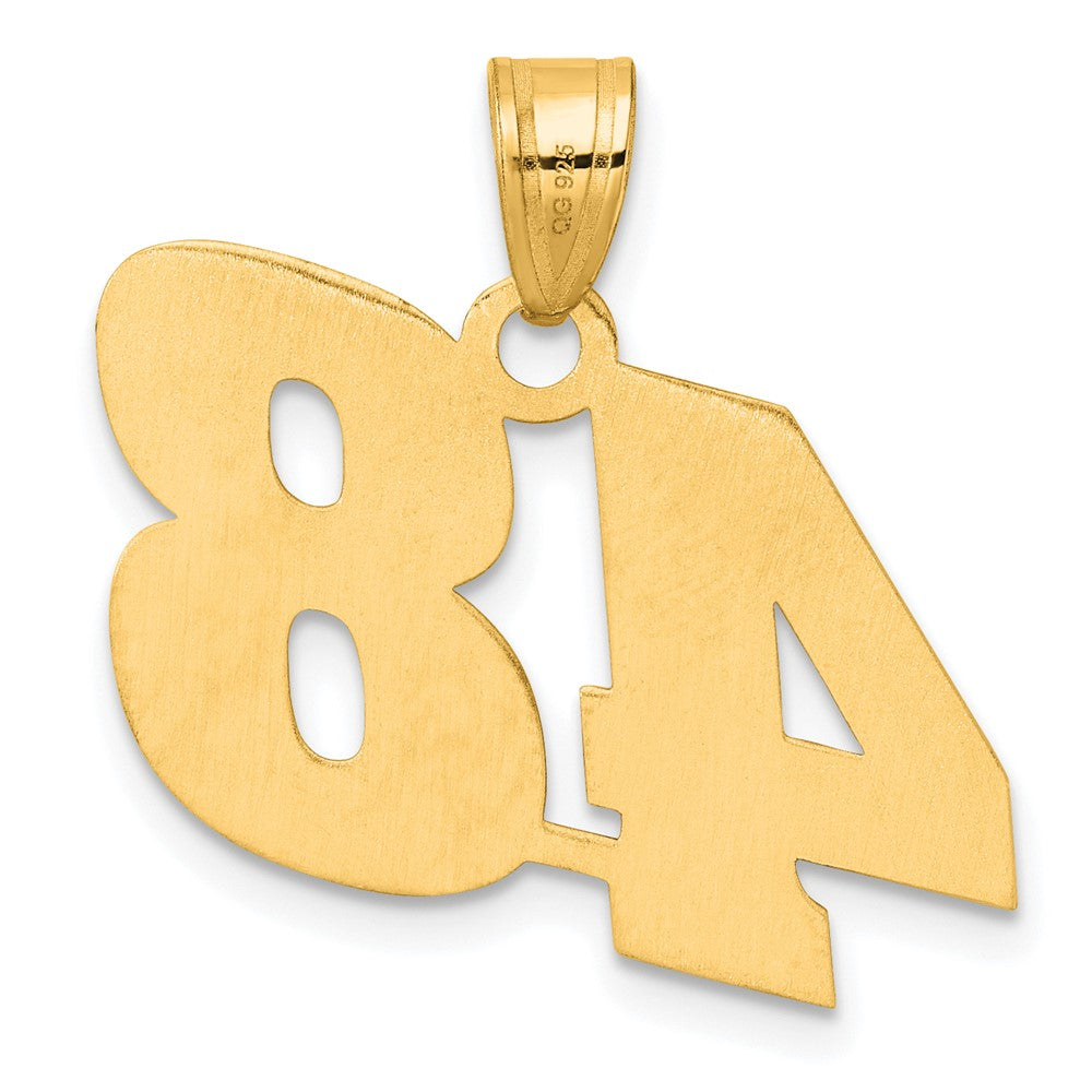 14k Polished Block Number 48 Pendant
