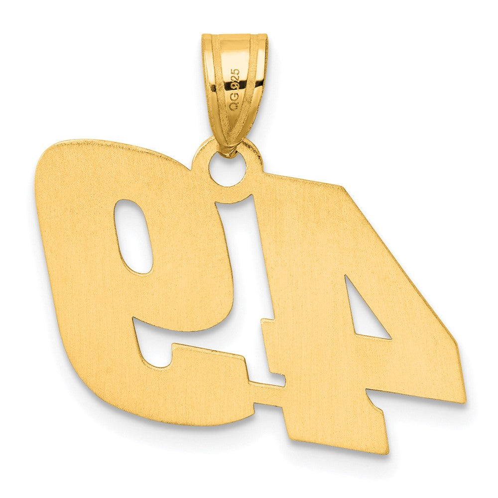 14k Polished Block Number 49 Pendant