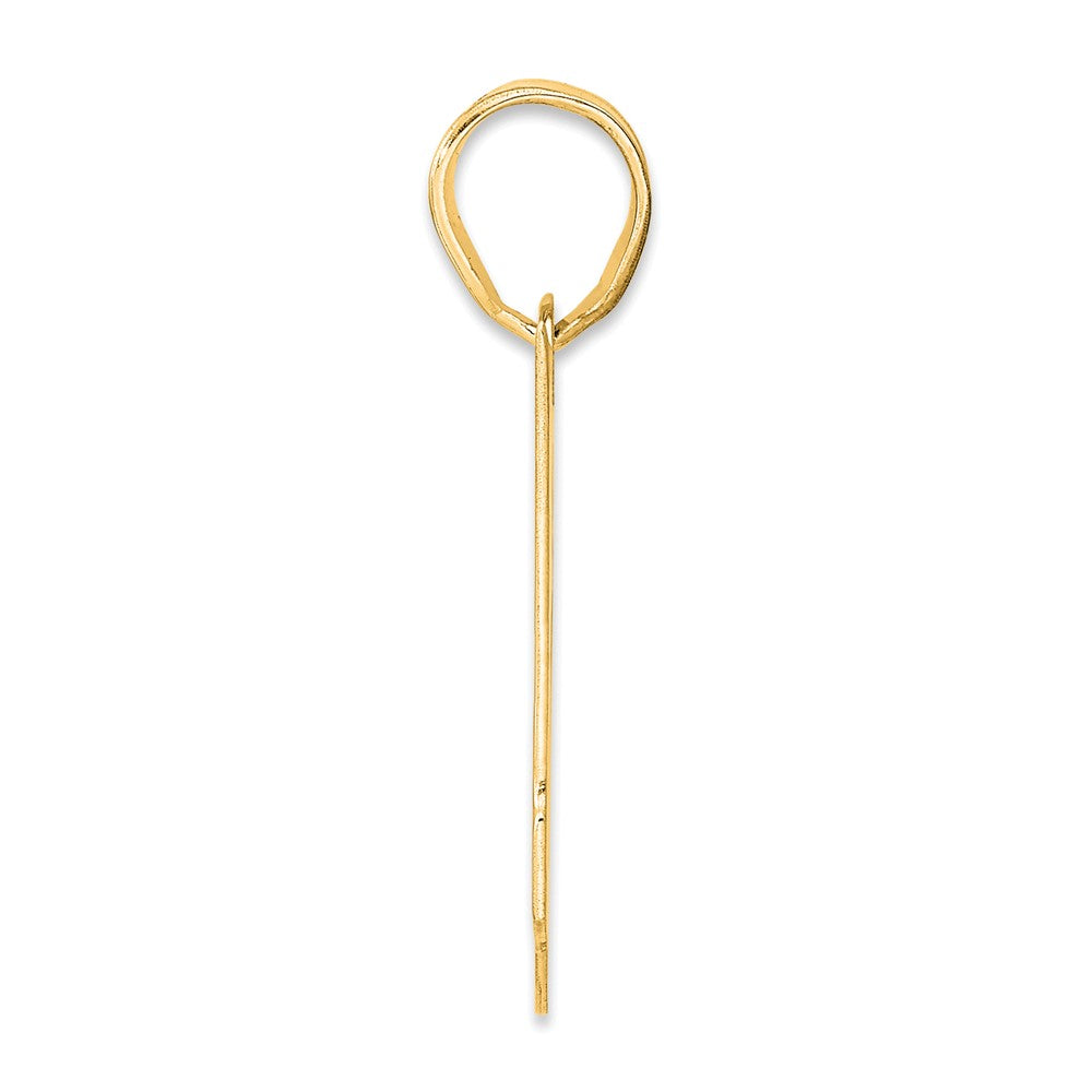 14k Polished Block Number 51 Pendant