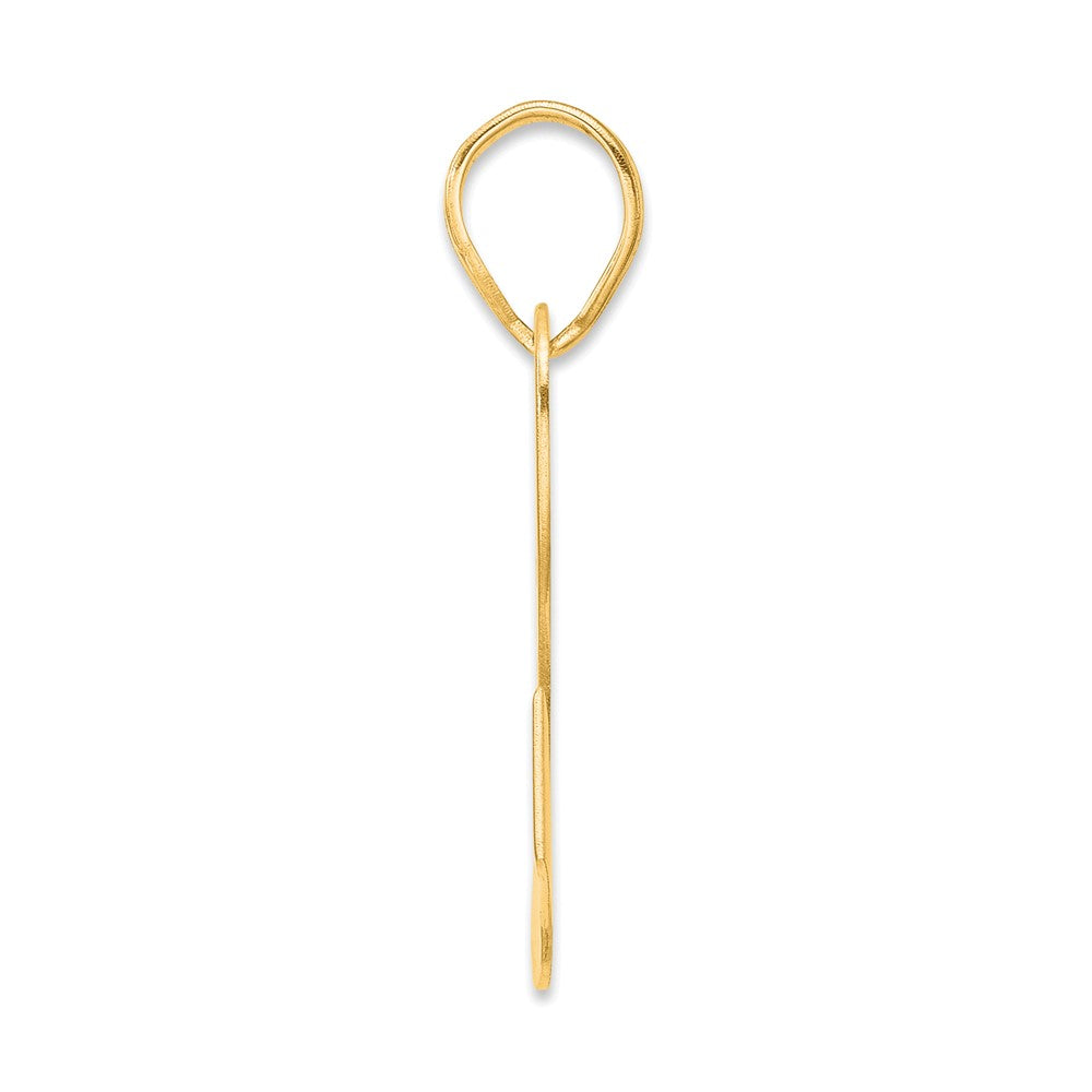 14k Polished Block Number 52 Pendant