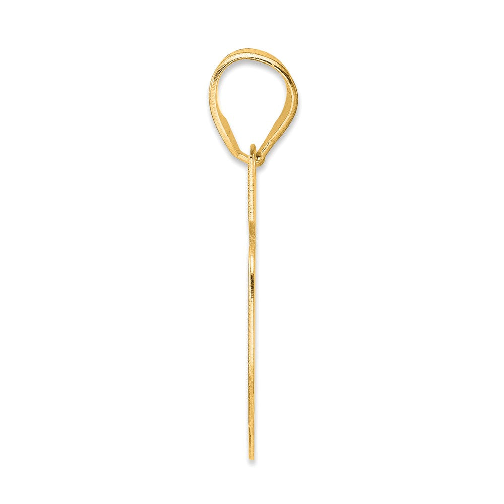 14k Polished Block Number 55 Pendant