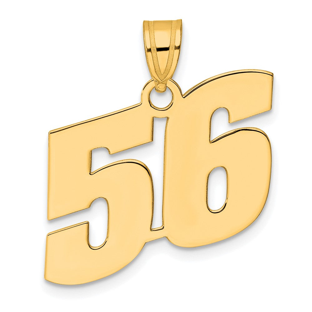 14k Polished Block Number 56 Pendant