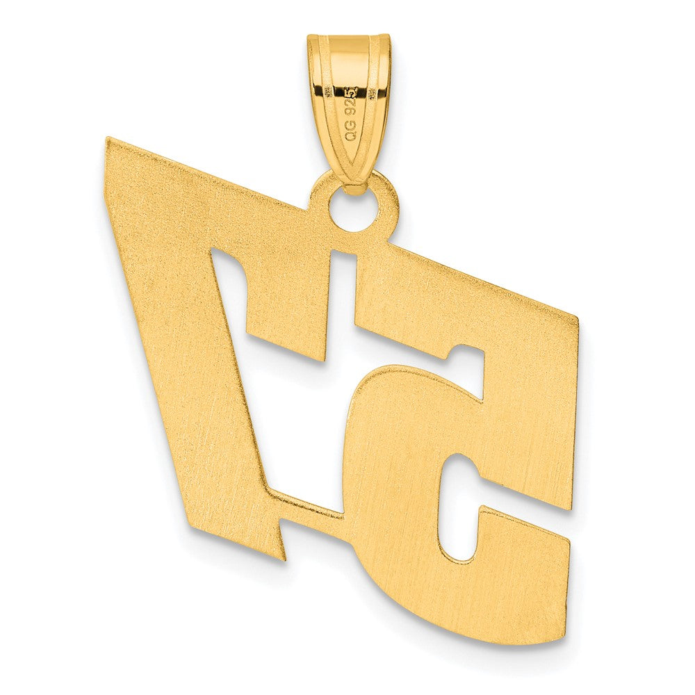 14k Polished Block Number 57 Pendant