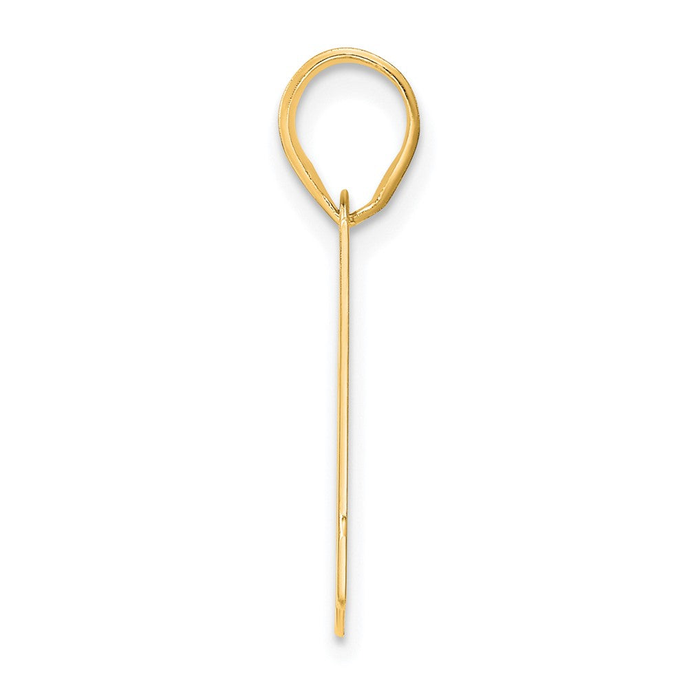 14k Polished Block Number 61 Pendant