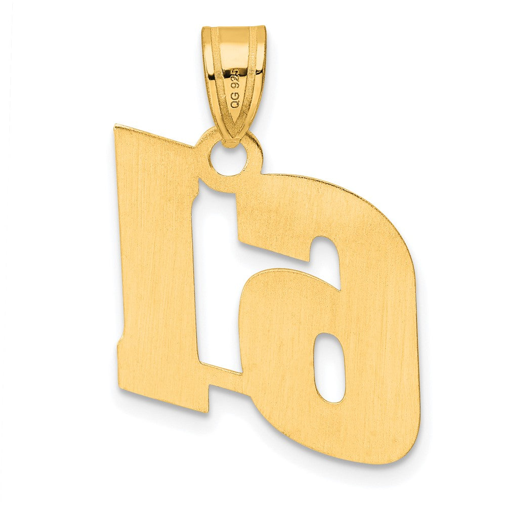 14k Polished Block Number 61 Pendant