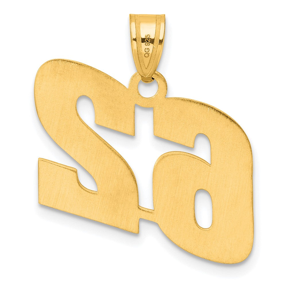 14k Polished Block Number 62 Pendant