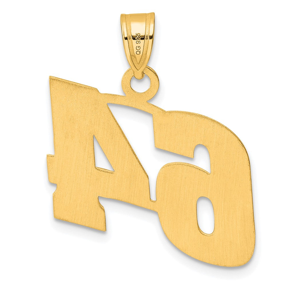 14k Polished Block Number 64 Pendant
