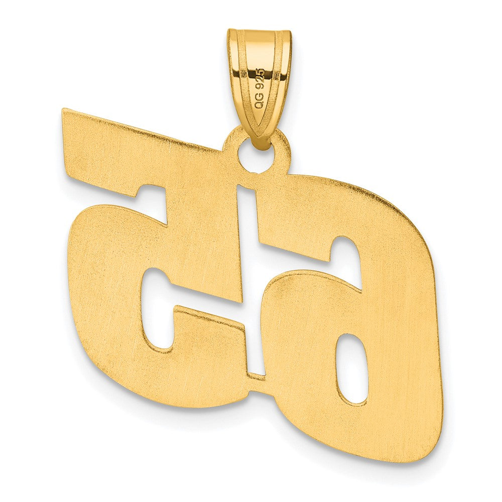 14k Polished Block Number 65 Pendant