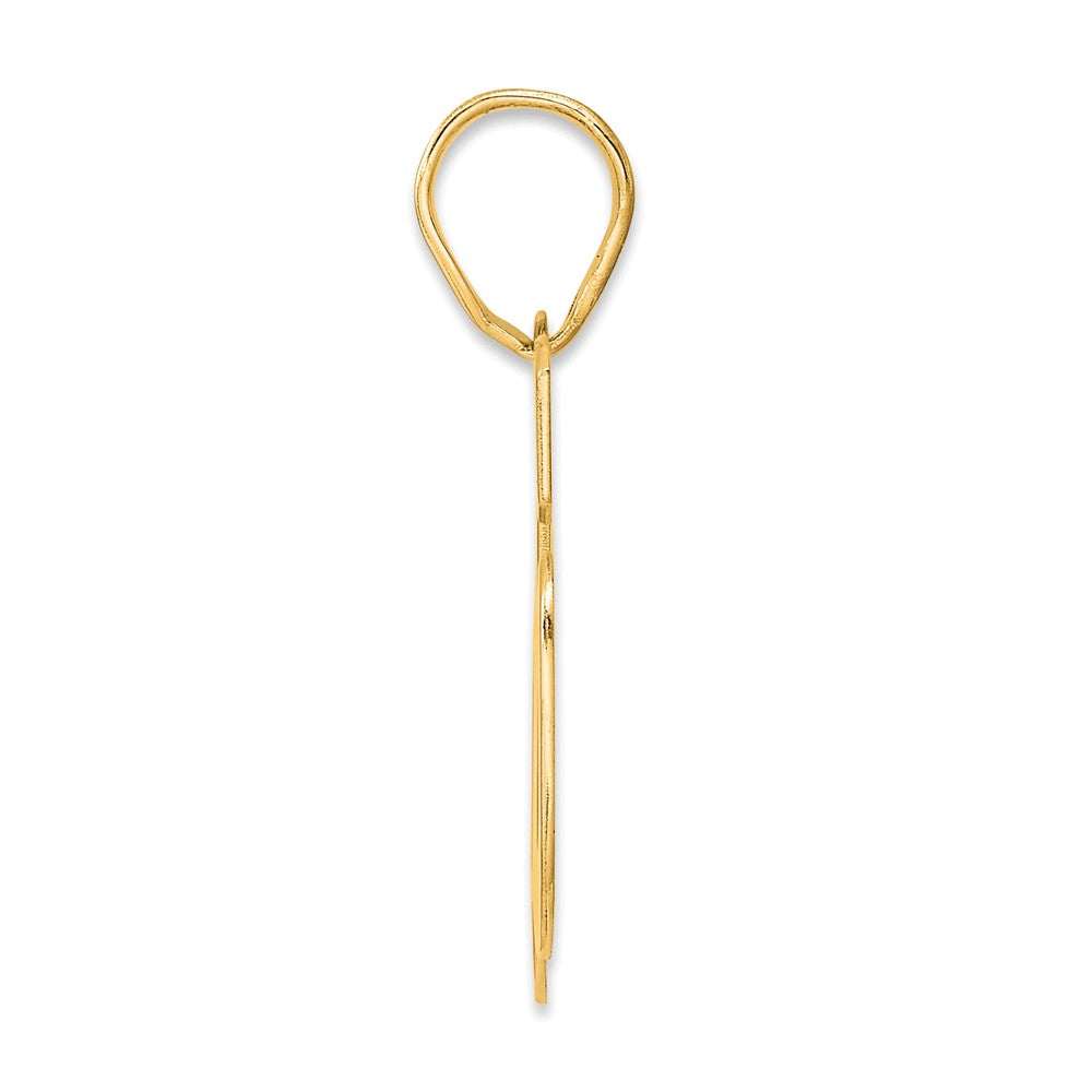 14k Polished Block Number 66 Pendant