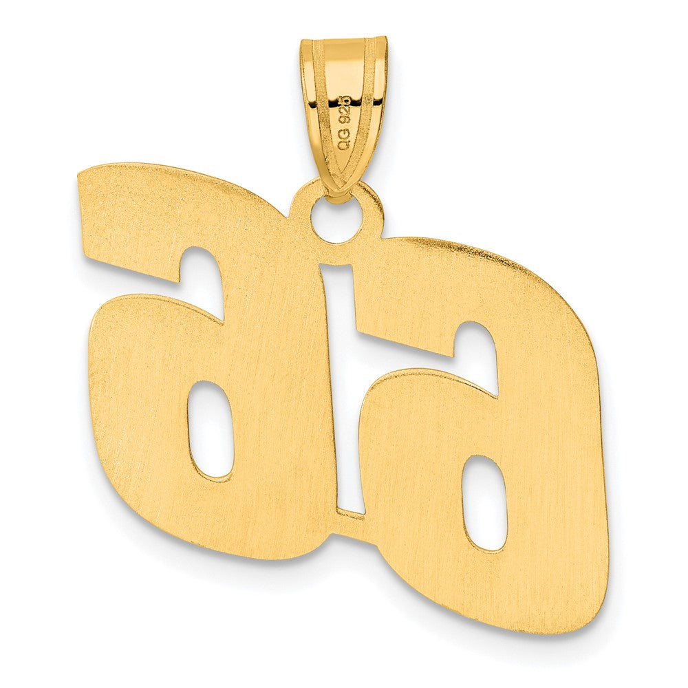 14k Polished Block Number 66 Pendant