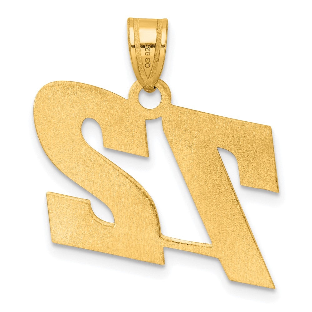 14k Polished Block Number 72 Pendant