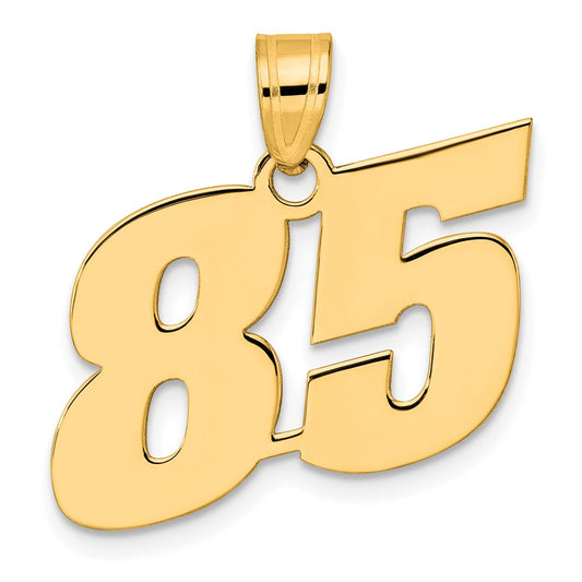 14k Polished Block Number 85 Pendant