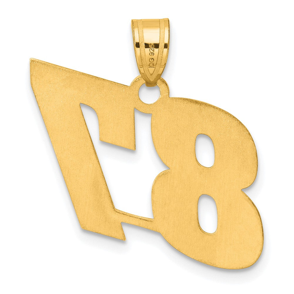 14k Polished Block Number 87 Pendant