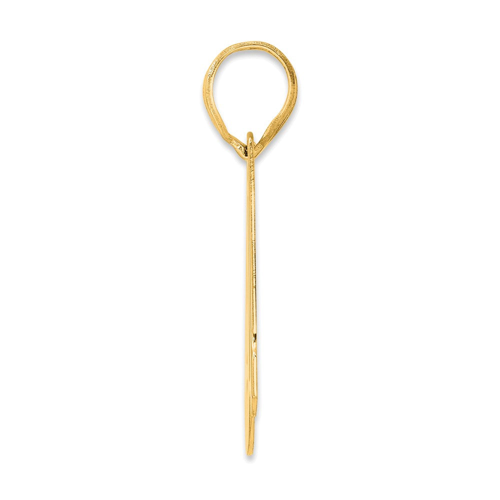 14k Polished Block Number 91 Pendant