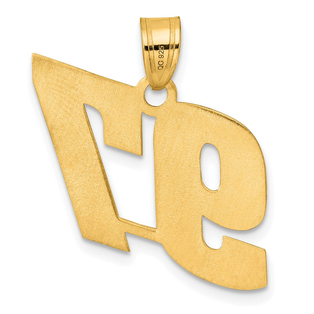 14k Polished Block Number 97 Pendant