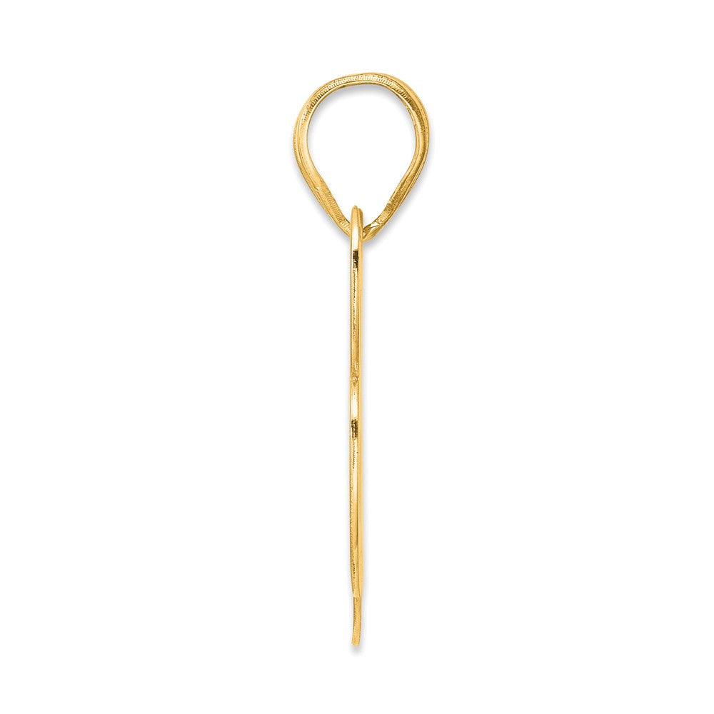 14k Polished Block Number 98 Pendant