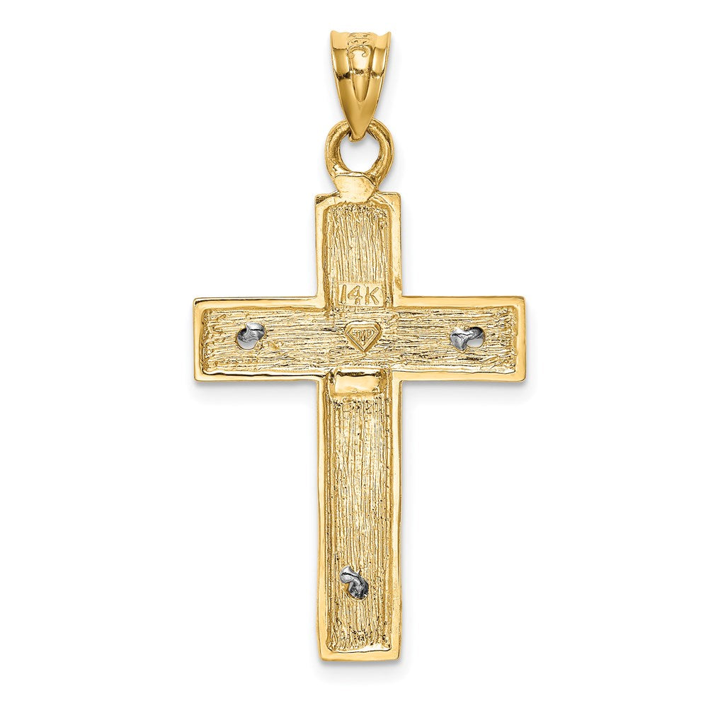 14k Two-tone Crucifix Pendant